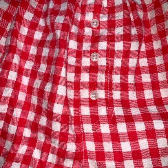 Colsie red white gingham pajamas set smocked spaghetti strap top shorts‎ size XS - Picture 9 of 11